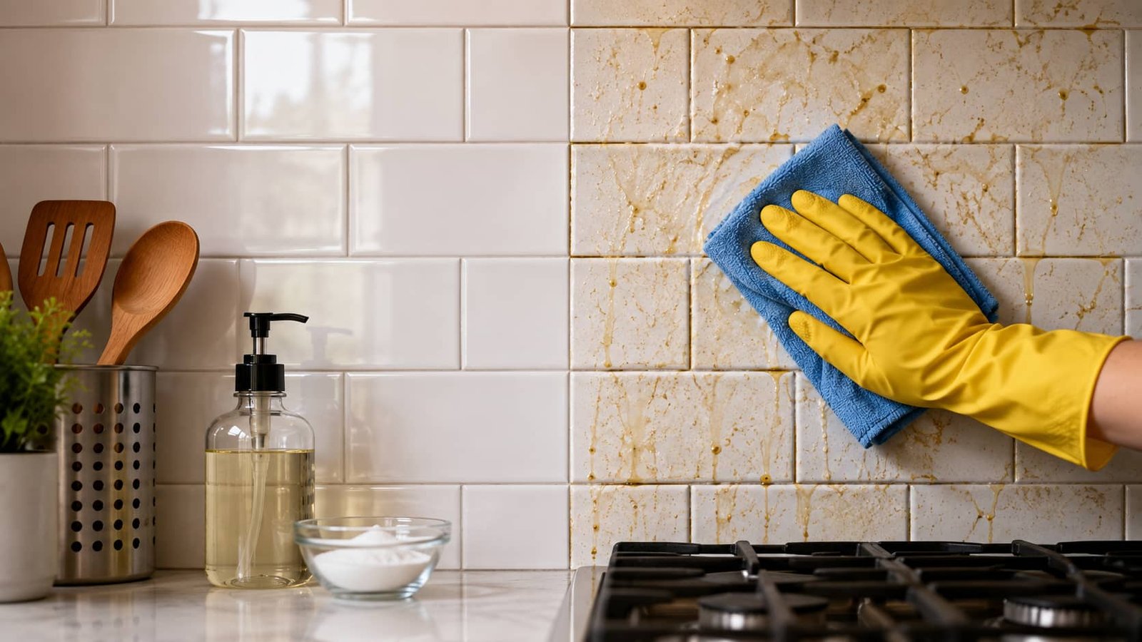 How to Clean Grease Off a Backsplash